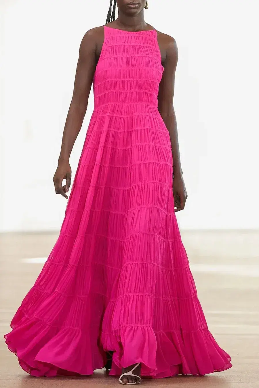 Aje Rosewood Ruched Maxi Dress Magenta Size 14 - Image 5