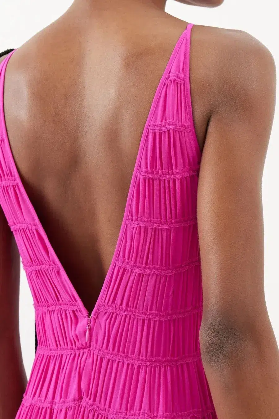 Aje Rosewood Ruched Maxi Dress Magenta Size 14 - Image 4