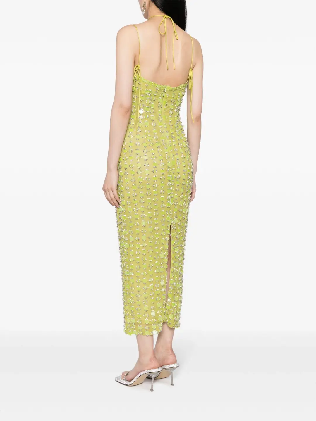 Rachel Gilbert Lucinda Midi Dress with Crystals Lime Size 3 / AU 12 for rent on The Volte - main image