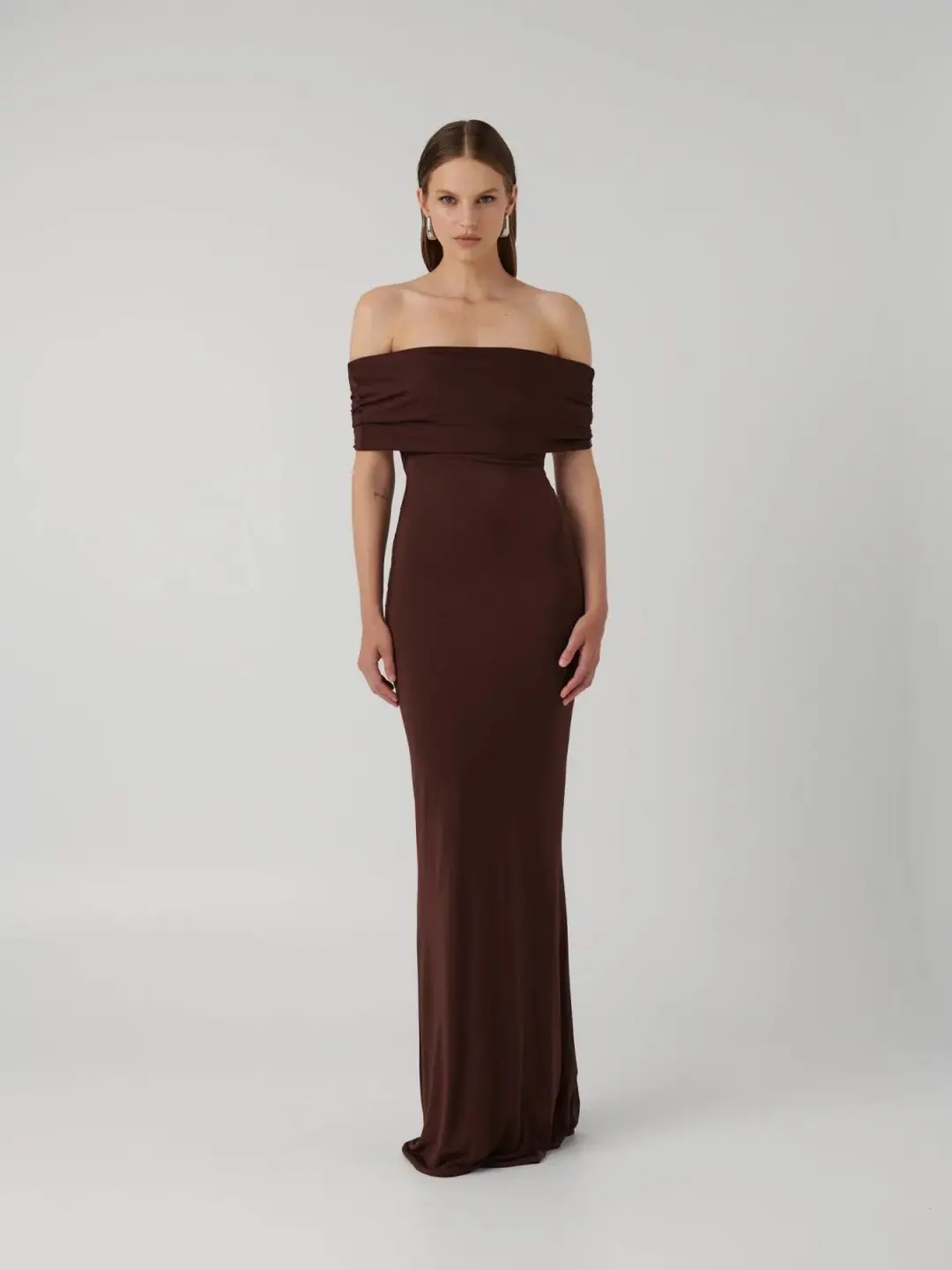 Effie Kats Viela Gown Cocoa Brown Size XS (6-8 AU) for rent on The Volte - main image
