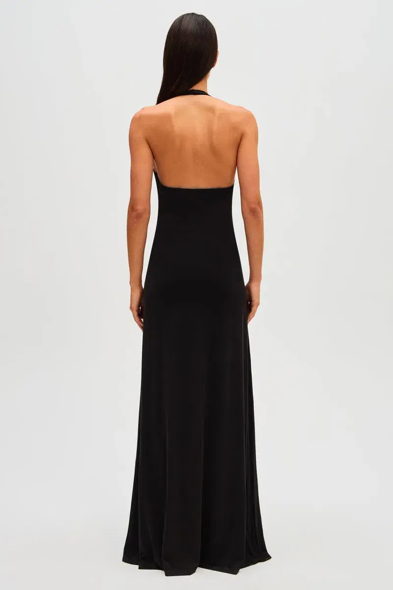  Jennifer Cupro Maxi Dress Black Size 10/M  - Image 3
