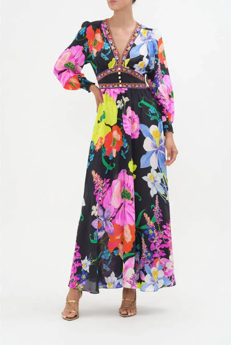 Camilla Button Dress with Shaped Waistband Away With The Fairies Size S/Au 10 - Image 2