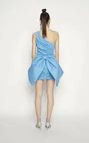 Rachel Gilbert Marco Mini Dress Blue Size 12 - Image 2