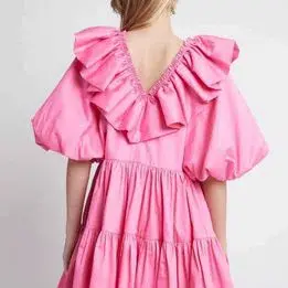 Aje Solstice Dress Ruffle Tiered Smock Dress Pink Size 6 - Image 3