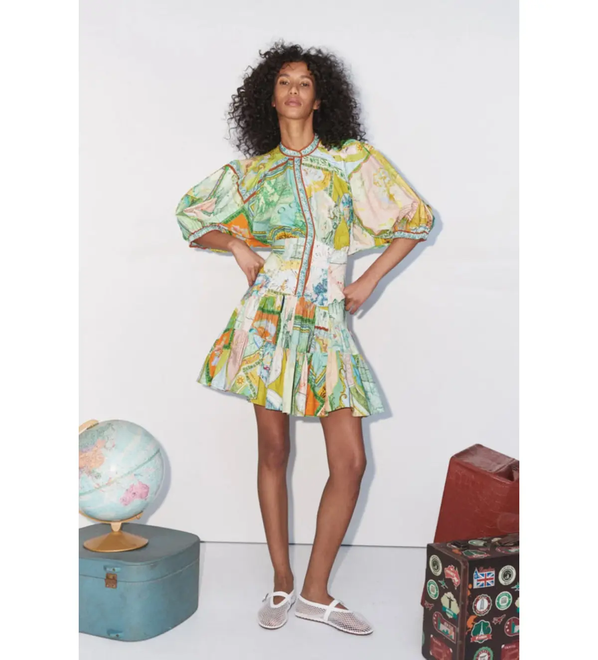 Alemais   Atlas Mini Dress Print Size 12 - Image 1