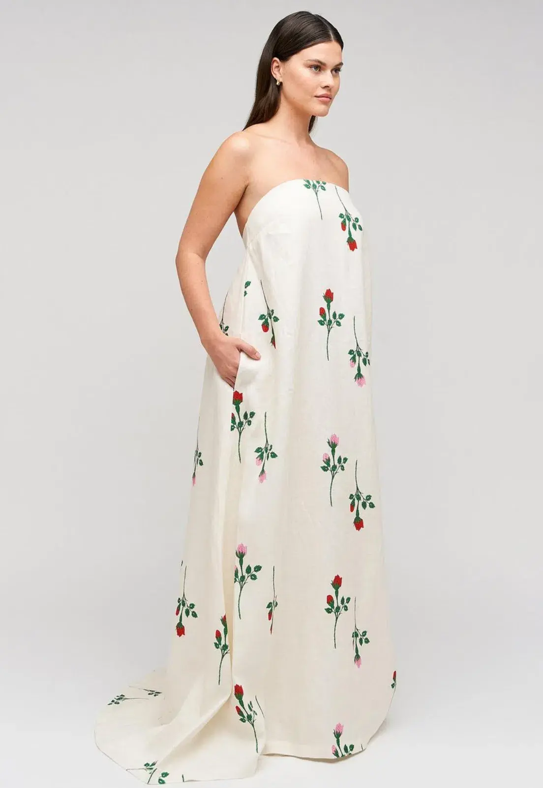 Oroton Rosebud Gown In Antique White Size AU 10 - Image 5