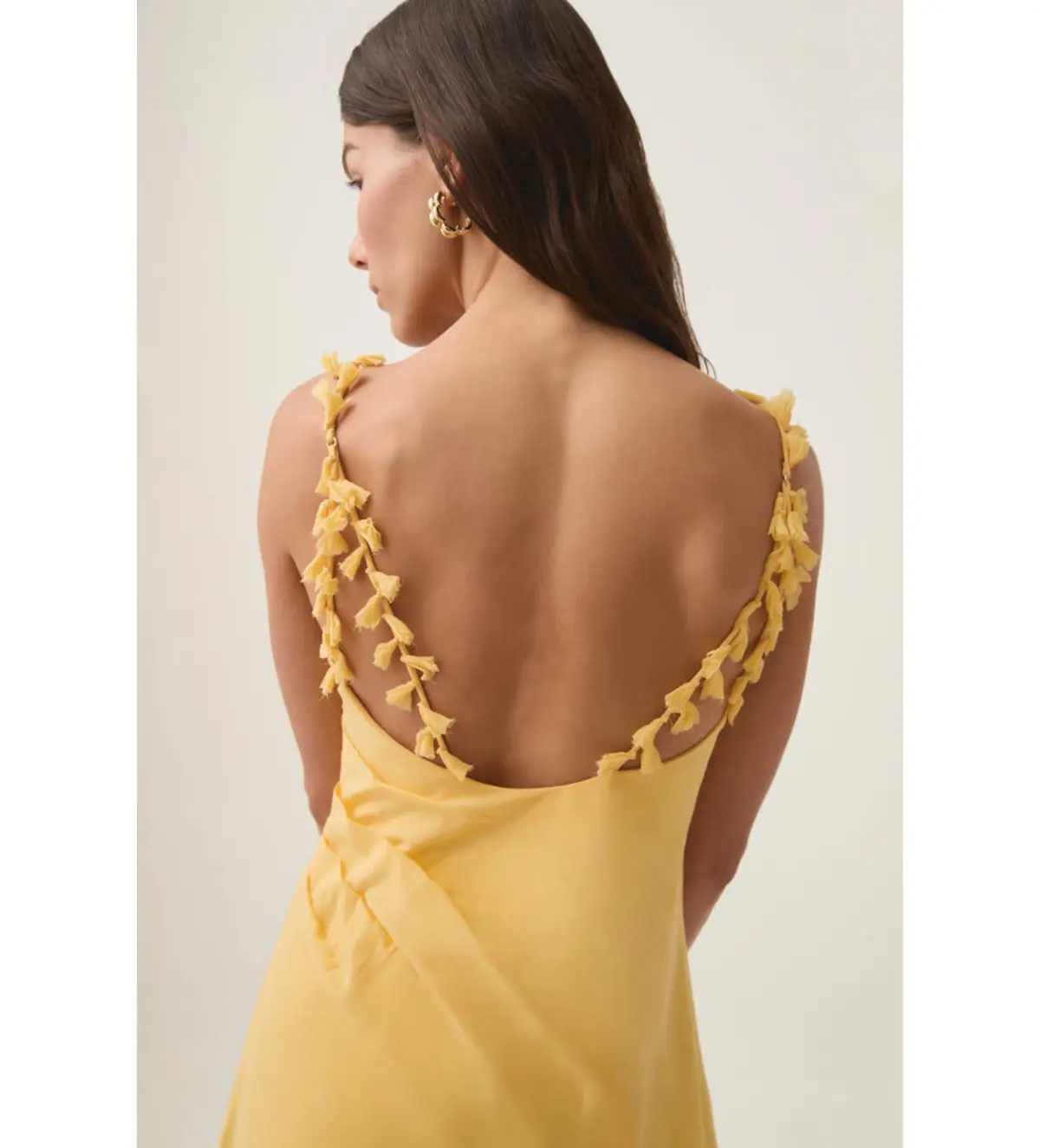 AJE Soulful Pom Pom Midi Dress Yellow Size 8 - Image 2