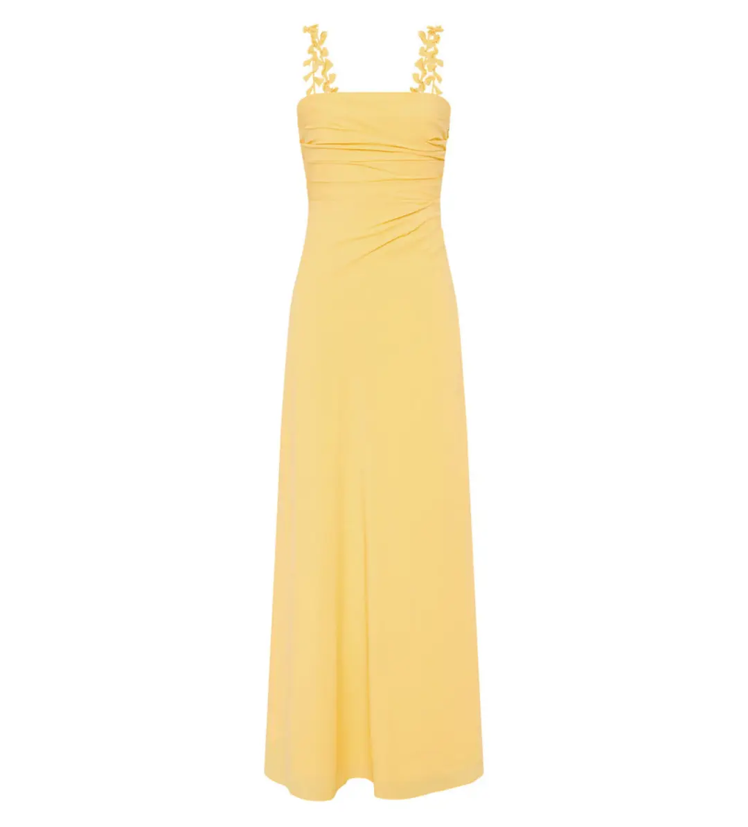 AJE Soulful Pom Pom Midi Dress Yellow Size 8 for rent on The Volte - main image
