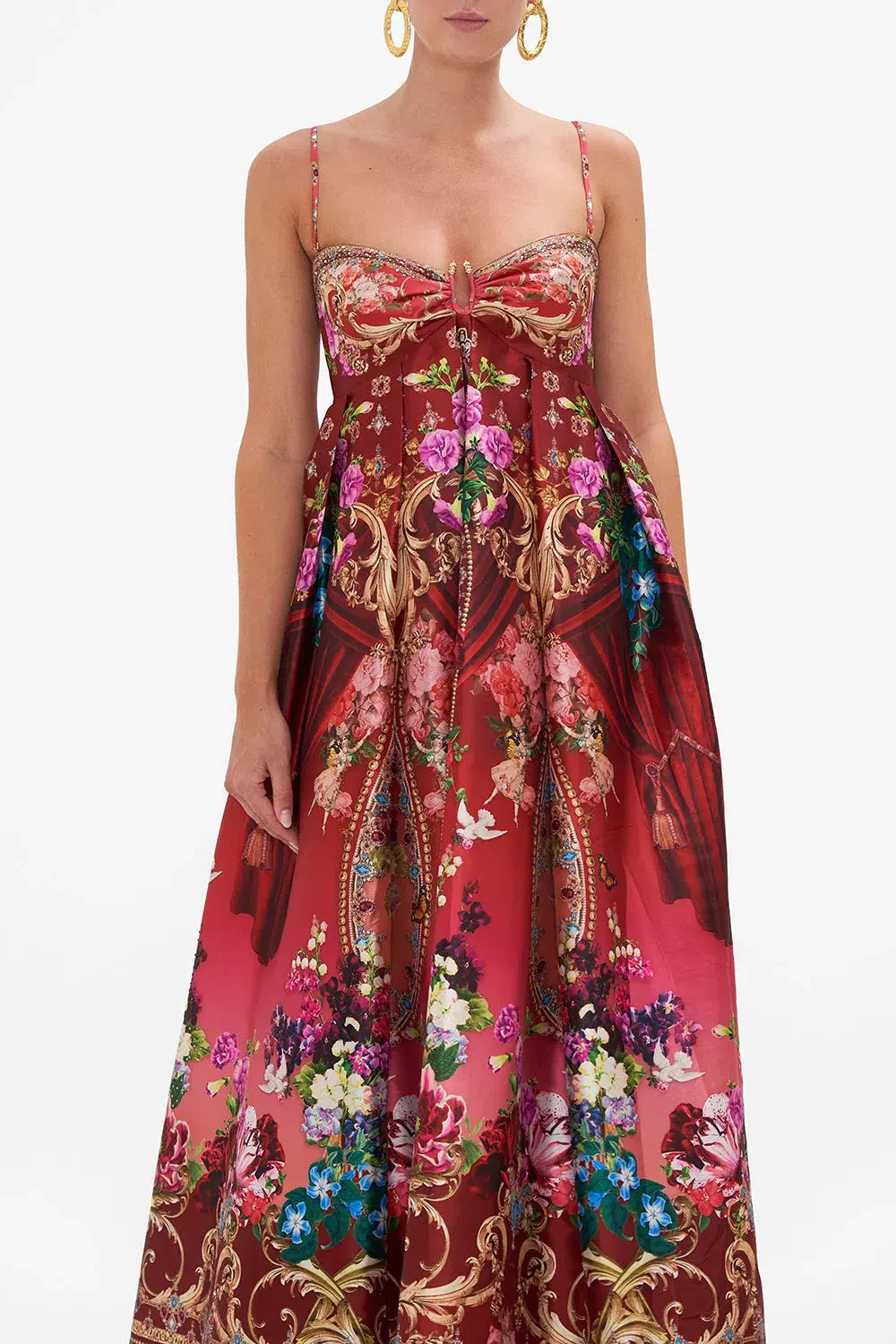 Camilla Strapless Maxi Dress Rites of Roses Size 10 - Image 2