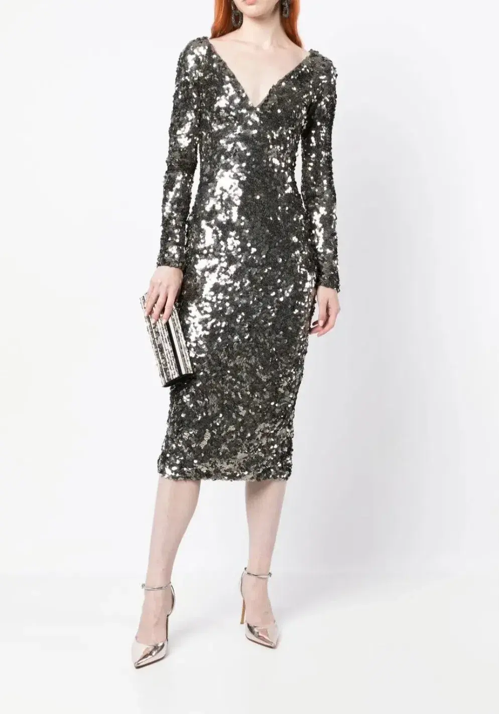 Rachel Gilbert Fleur Midi Dress Gunmetal Size 3 / AU 12 - Image 1