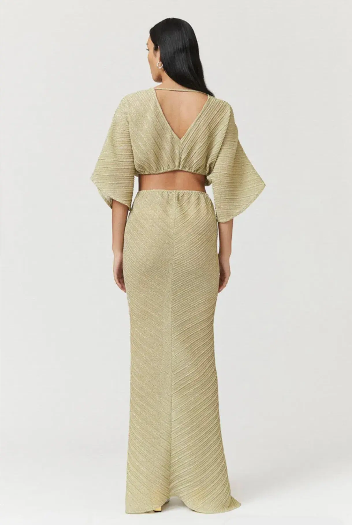 Suboo Stevie Cross Over Midi Dress Gold Size M / AU 10 - Image 3