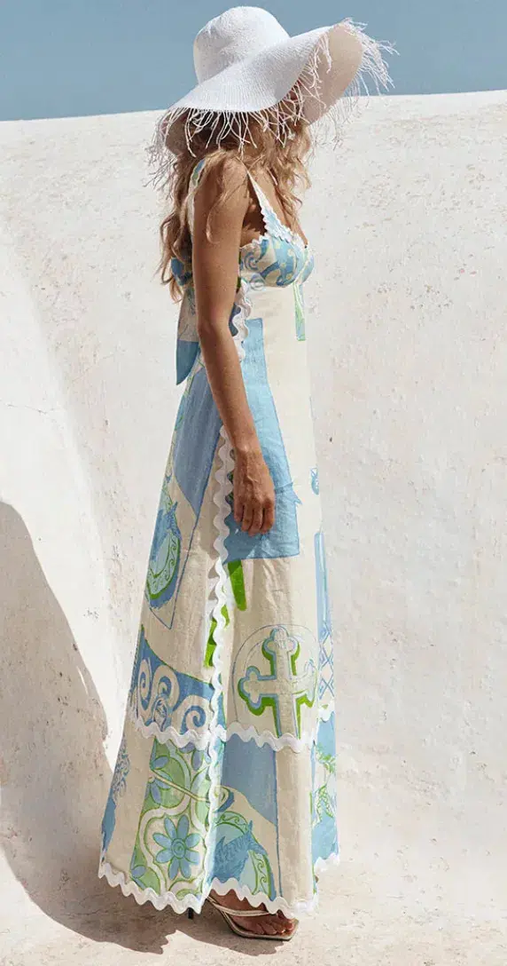 Zaco The Deluca Dress Theotokos Ocean Print Size 8 - Image 5