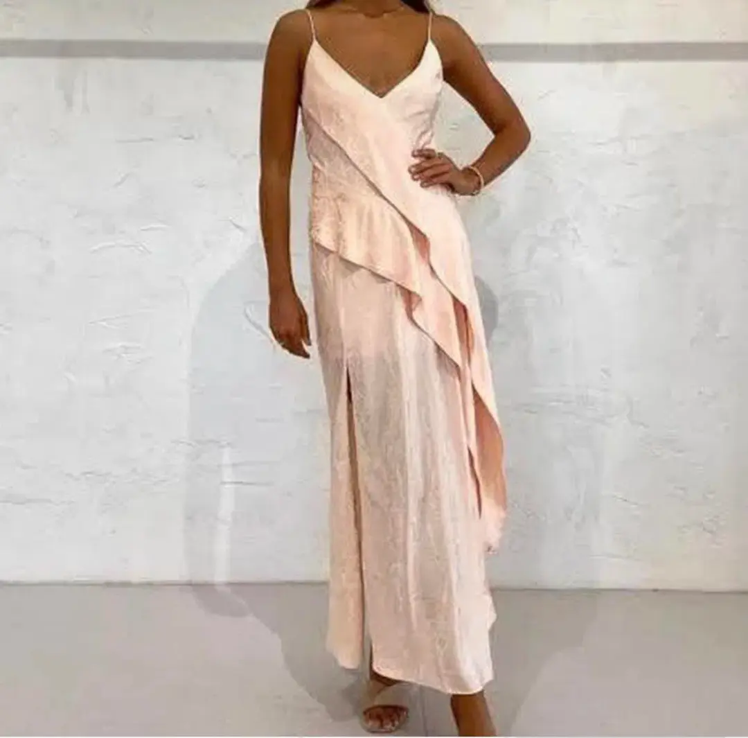 Acler Godwick Slip Dress Peach Orange Size 8 for rent on The Volte - main image