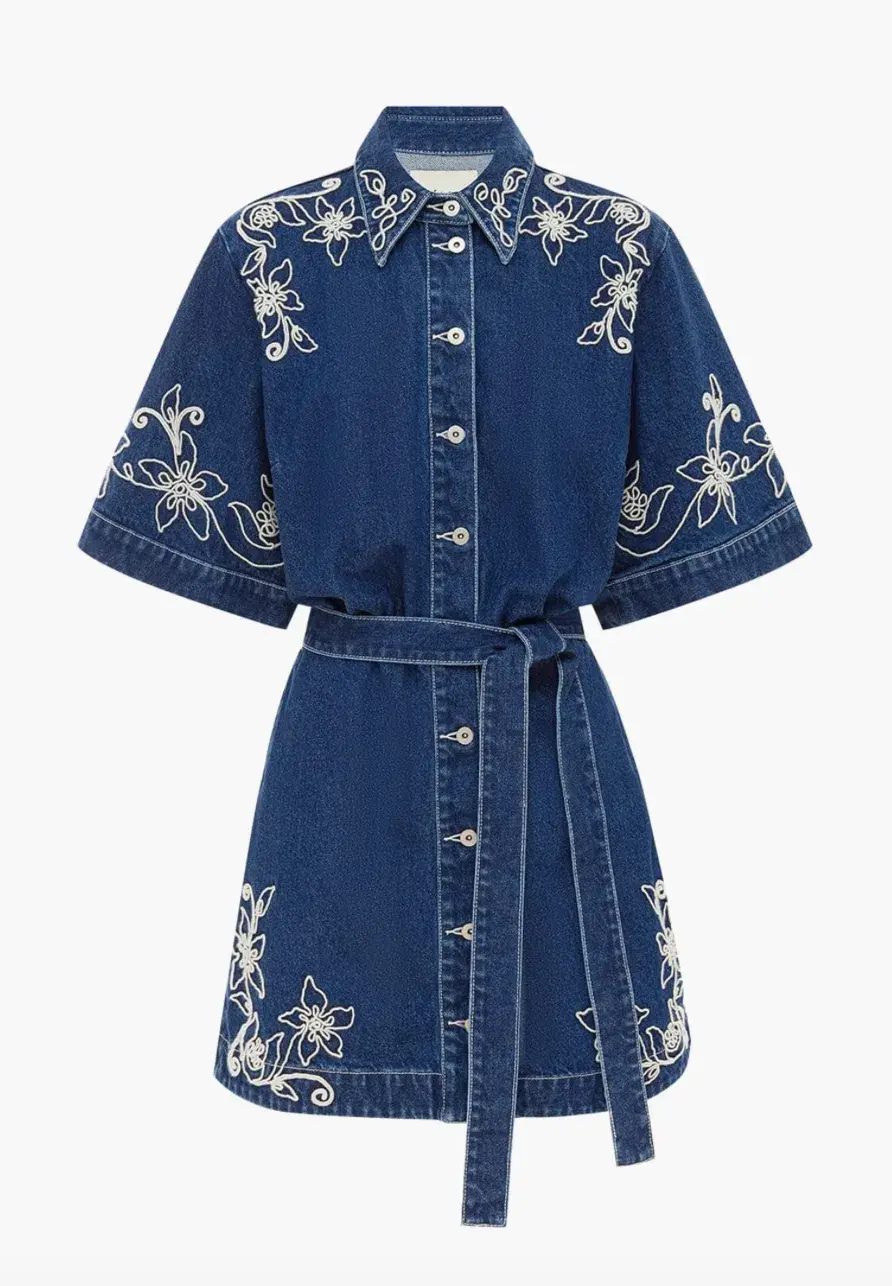 Alemais Carmen Mini Dress  Light Blue Size 8 - Image 3