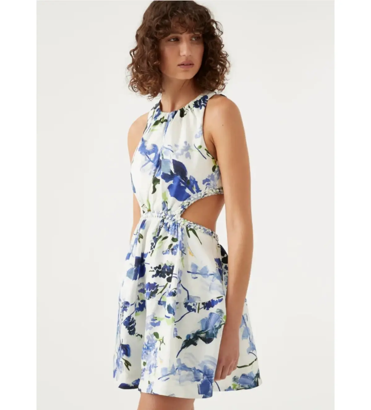 Aje Voyage Braided Cut Out Mini Dress Floral Size 10  - Image 2