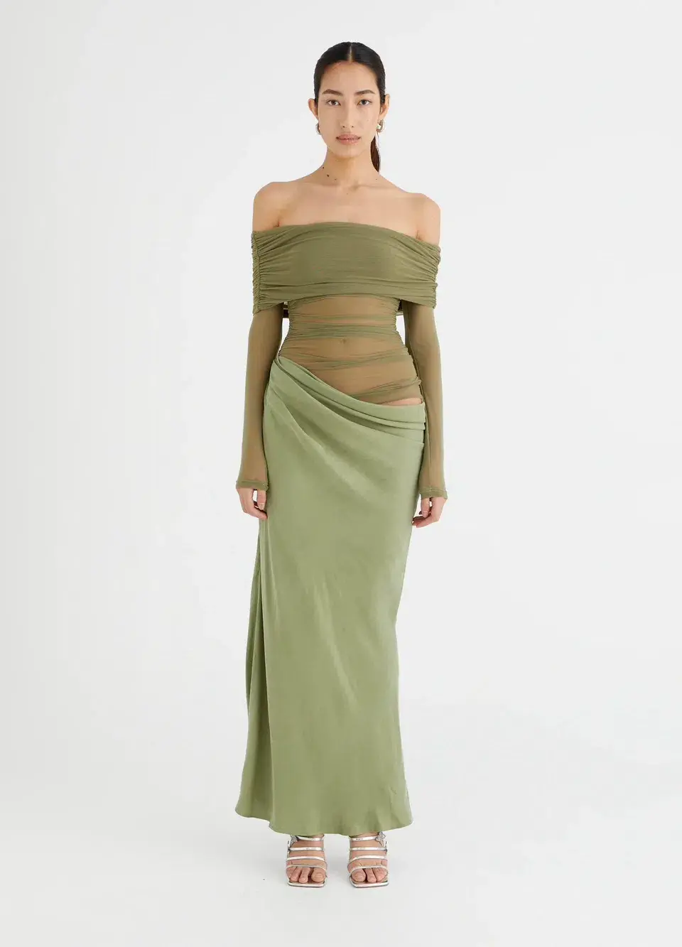 Benni Yasmin Maxi Dress Pistachio Size 8 - Image 1