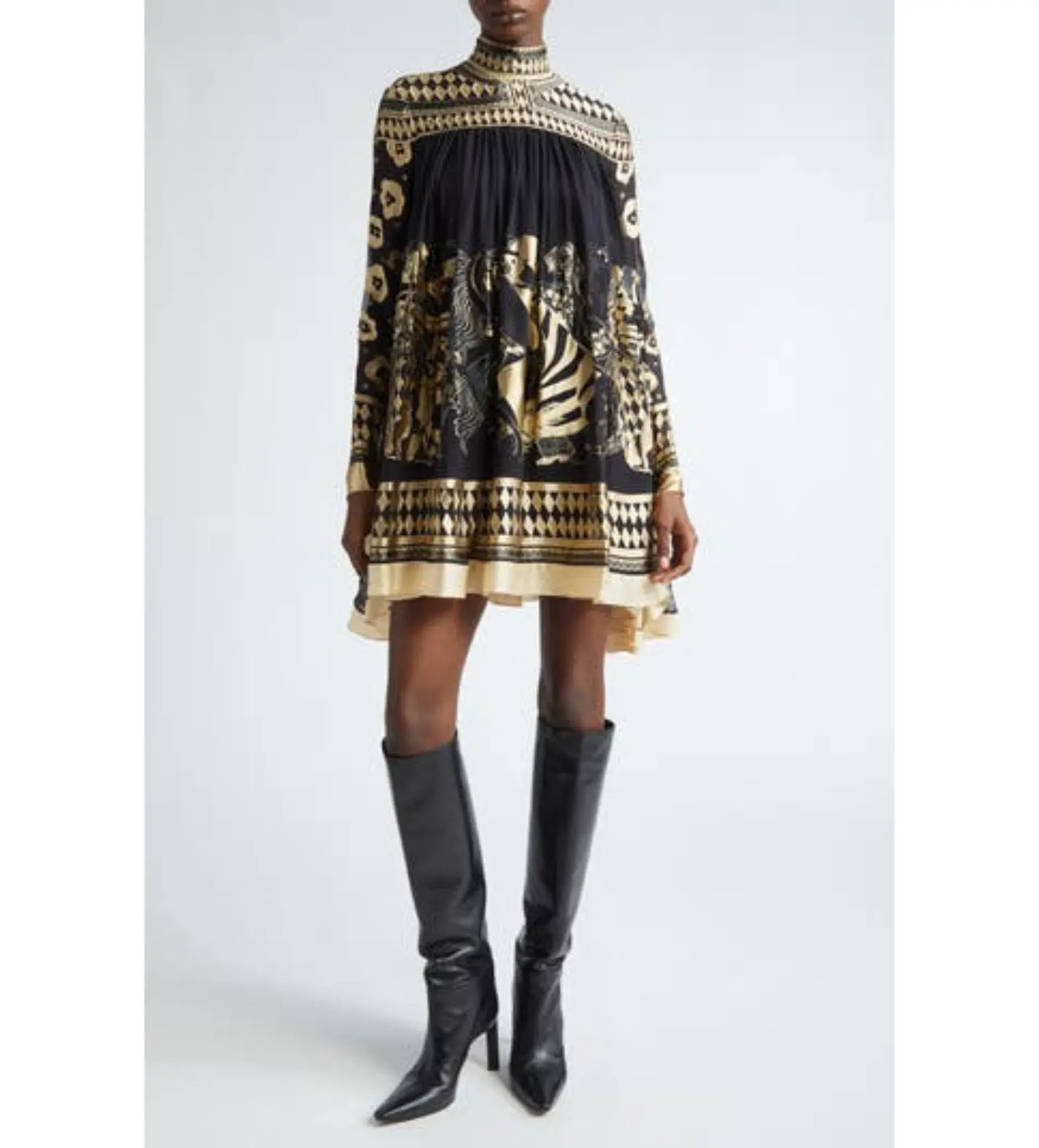 Zimmermann The Illustration Otto Mini Dress in Black/Tea Size OP/Au 6  - Image 1