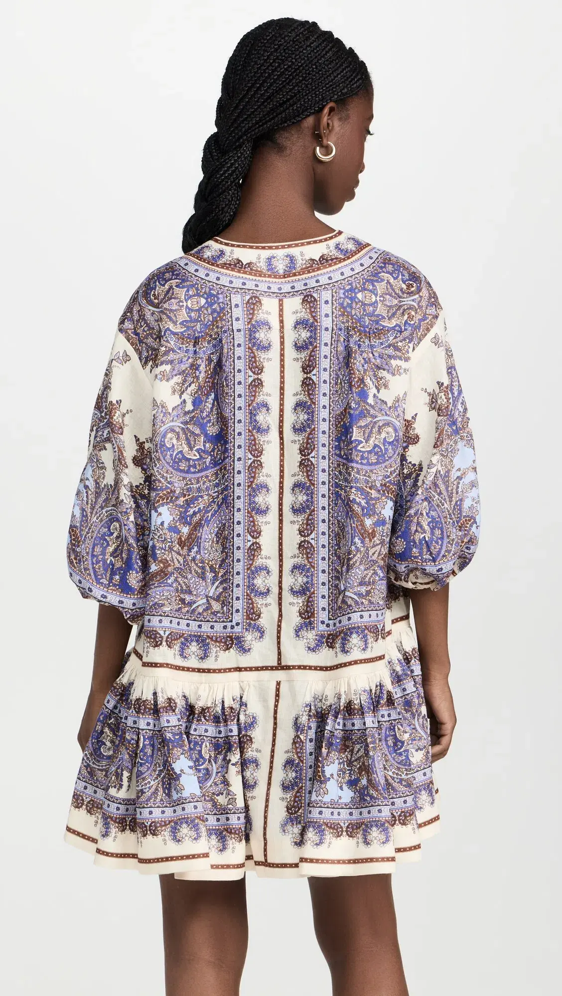 Zimmermann Ottie Eyelet Mini Dress Purple Paisley Size 0P / AU 6 - Image 2