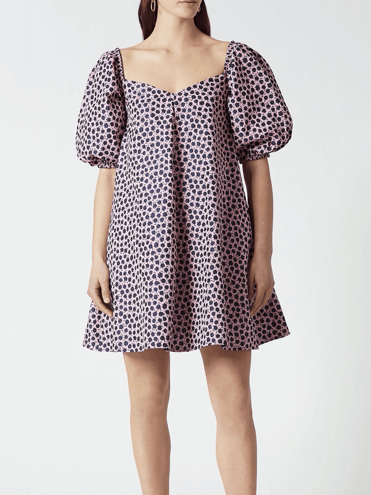Scanlan Theodore Floral Trapeze Mini Dress Pink Size 6 - Image 2