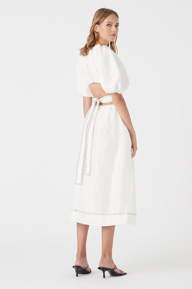 Aje Mimosa Cutout Midi Dress White Size 6 - Image 1