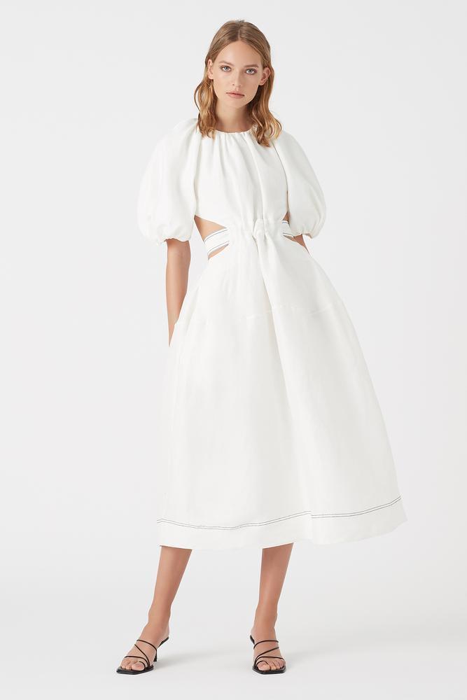 Aje Mimosa Cutout Midi Dress White Size 6 - Image 2