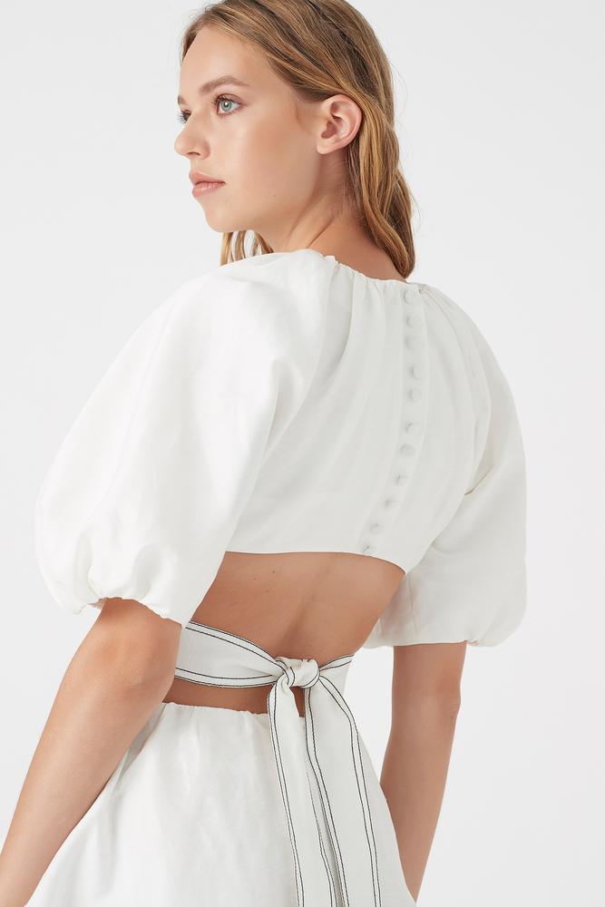 Aje Mimosa Cutout Midi Dress White Size 6 - Image 3