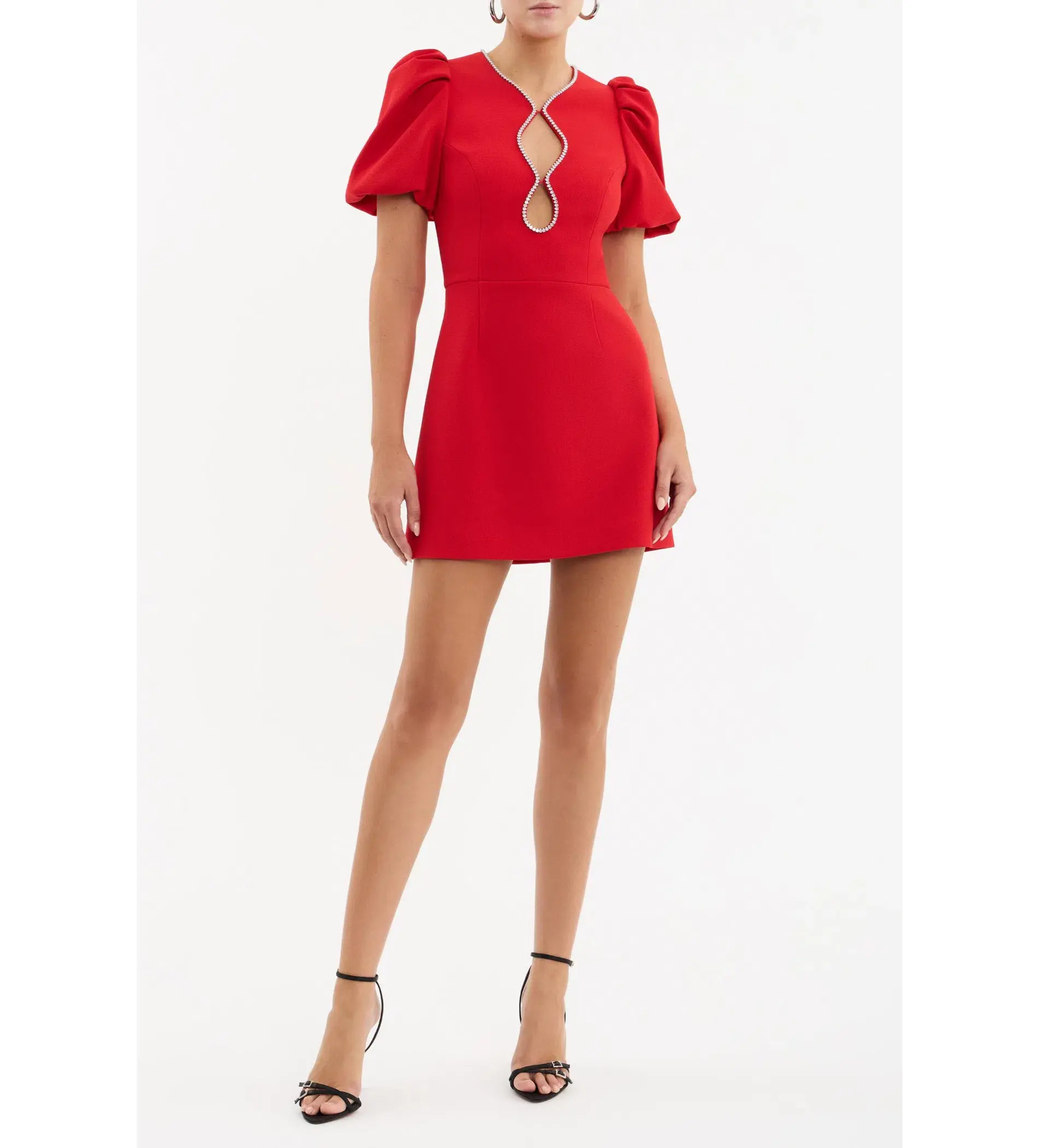 Rebecca Vallance Karina Puff Sleeve Mini Dress Red Size 8 - Image 1