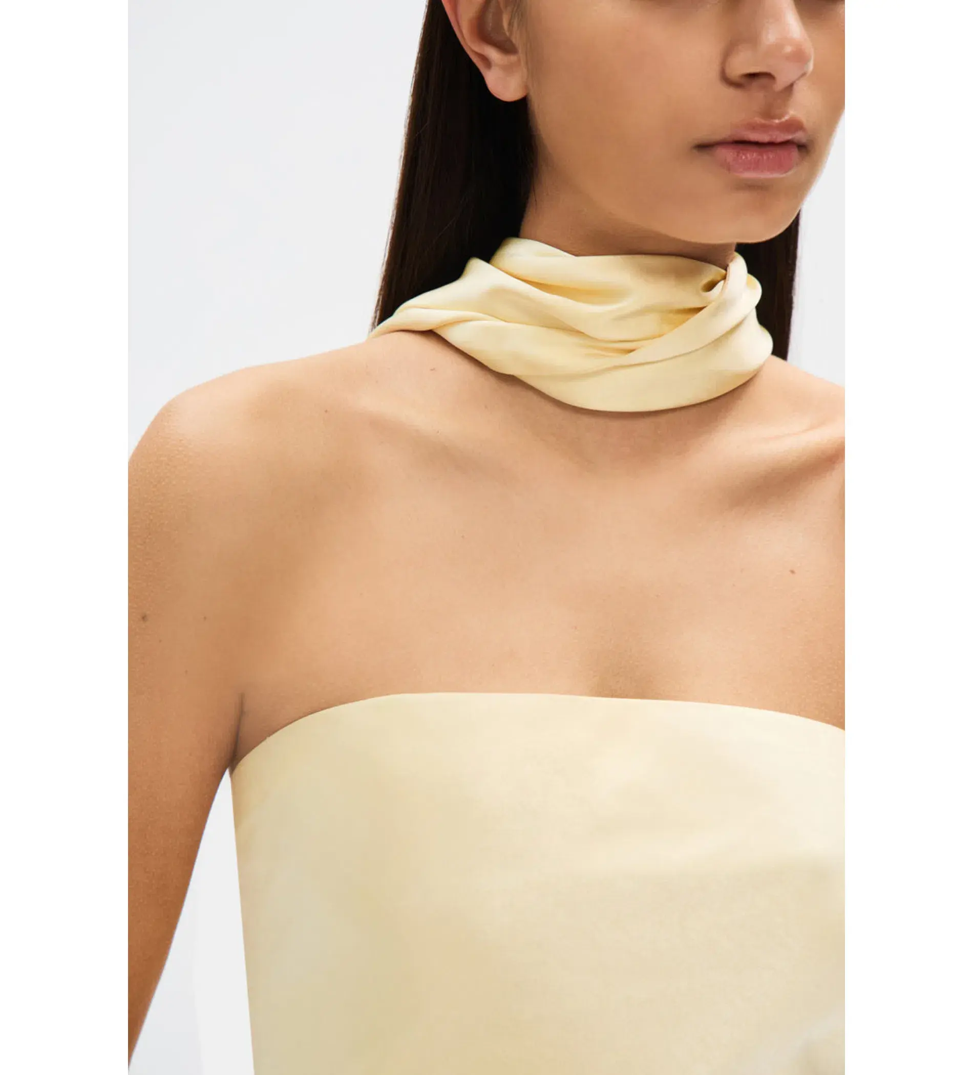 MISHA Lilia Satin Maxi Dress Soft Yellow Size 8/S - Image 3