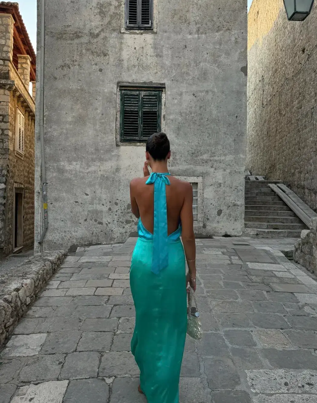 The Wolf Gang Oahu Slip Maxi Dress - Blue Aquamarine | Size  M , Medium , AU 10 for rent on The Volte - main image