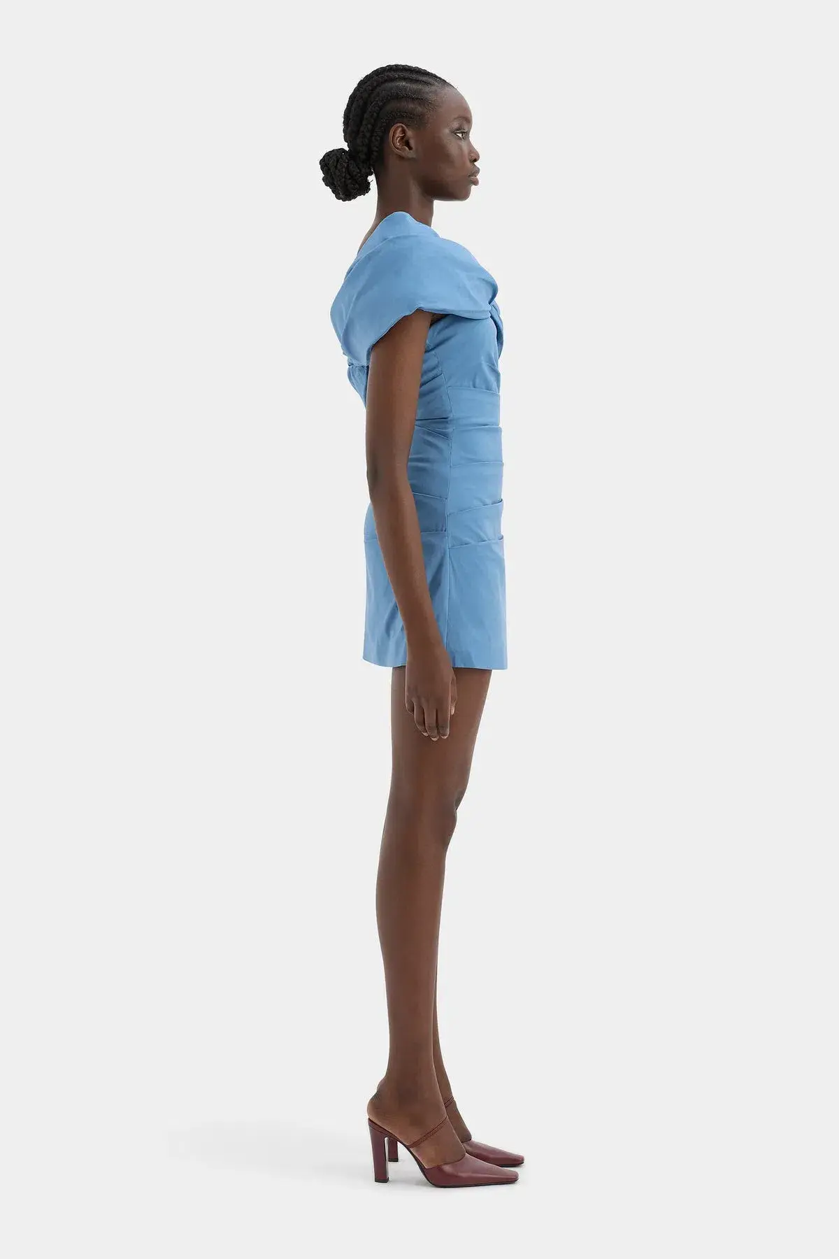 Sir the Label Jones Off Shoulder Mini Dress in Washed Blue Size 1 / AU 8 - Image 4