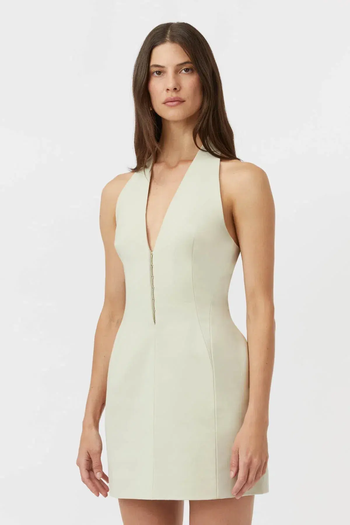 Camilla and Marc Petra Halter Neck Mini Dress in Pistachio Size 8 - Image 2