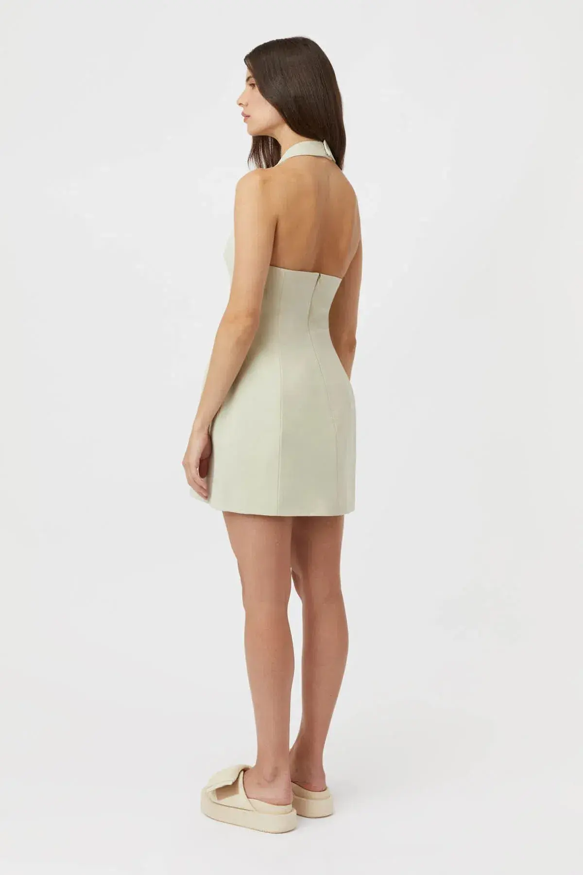 Camilla and Marc Petra Halter Neck Mini Dress in Pistachio Size 8 - Image 3