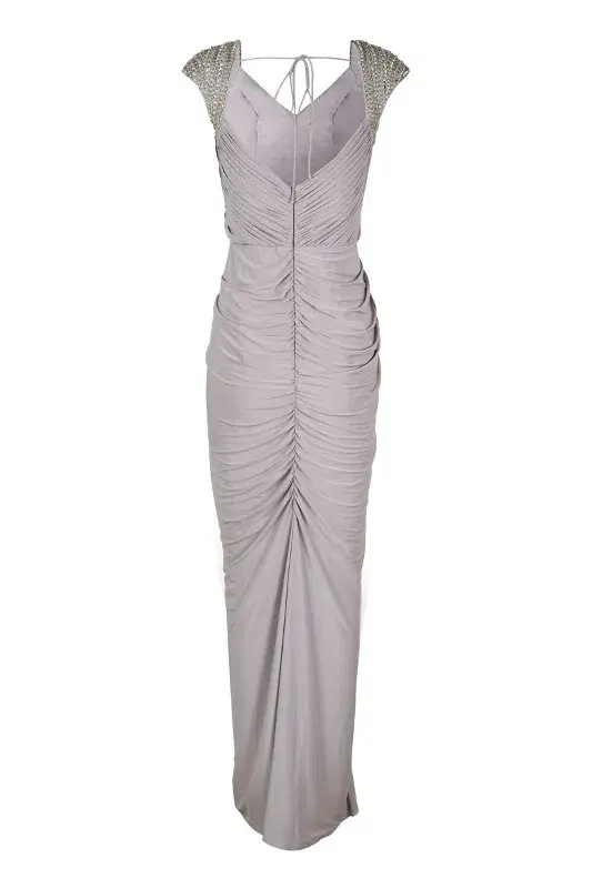 Sheike Parisian Maxi Dress Dove Grey Size 14 - Image 2