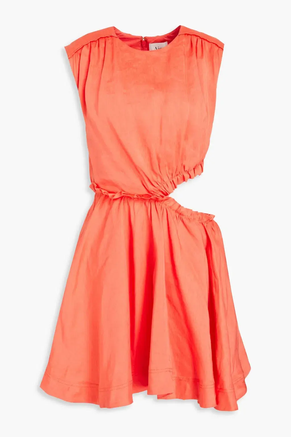 Aje Holly Cut Out Mini Dress Coral Size 16 - Image 3