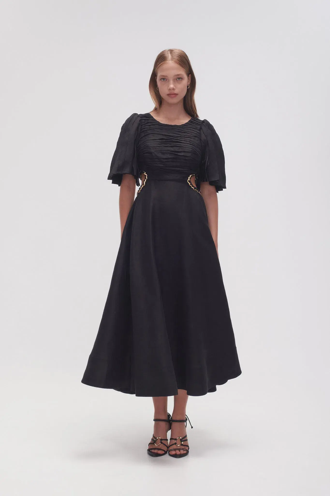 Aje Monica Chainlink Midi Dress Black Size 16 - Image 1