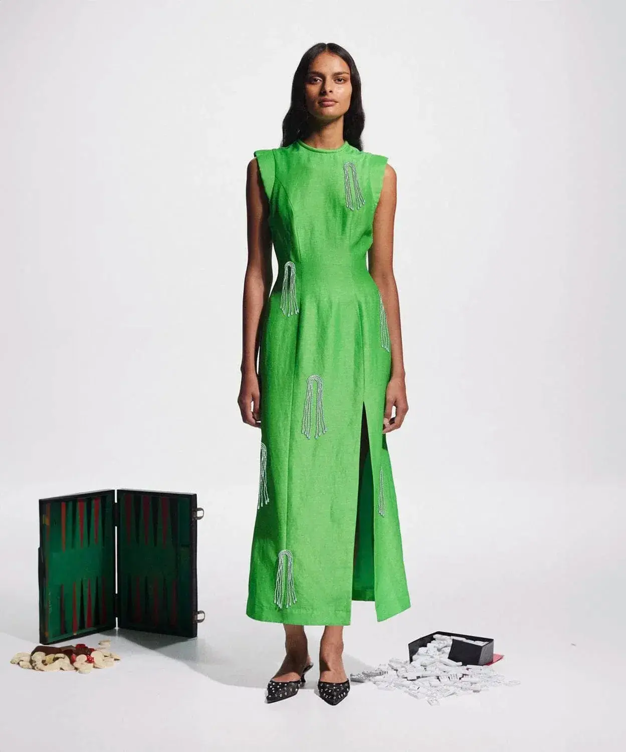 Alemais Dazzle Midi Dress Green Size 8 - Image 1