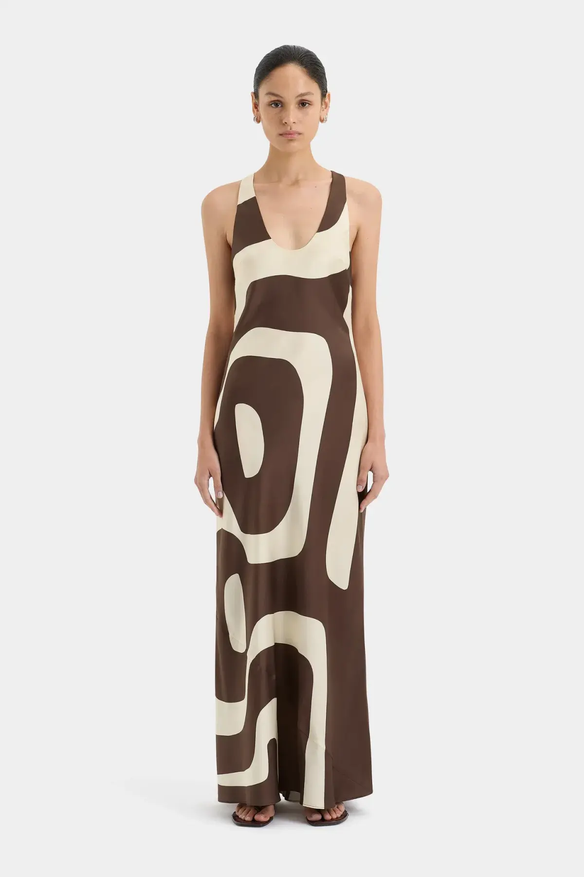 Sir the Label Freddie Scoop Neck Maxi Dress Poster Print Size 8 - Image 1