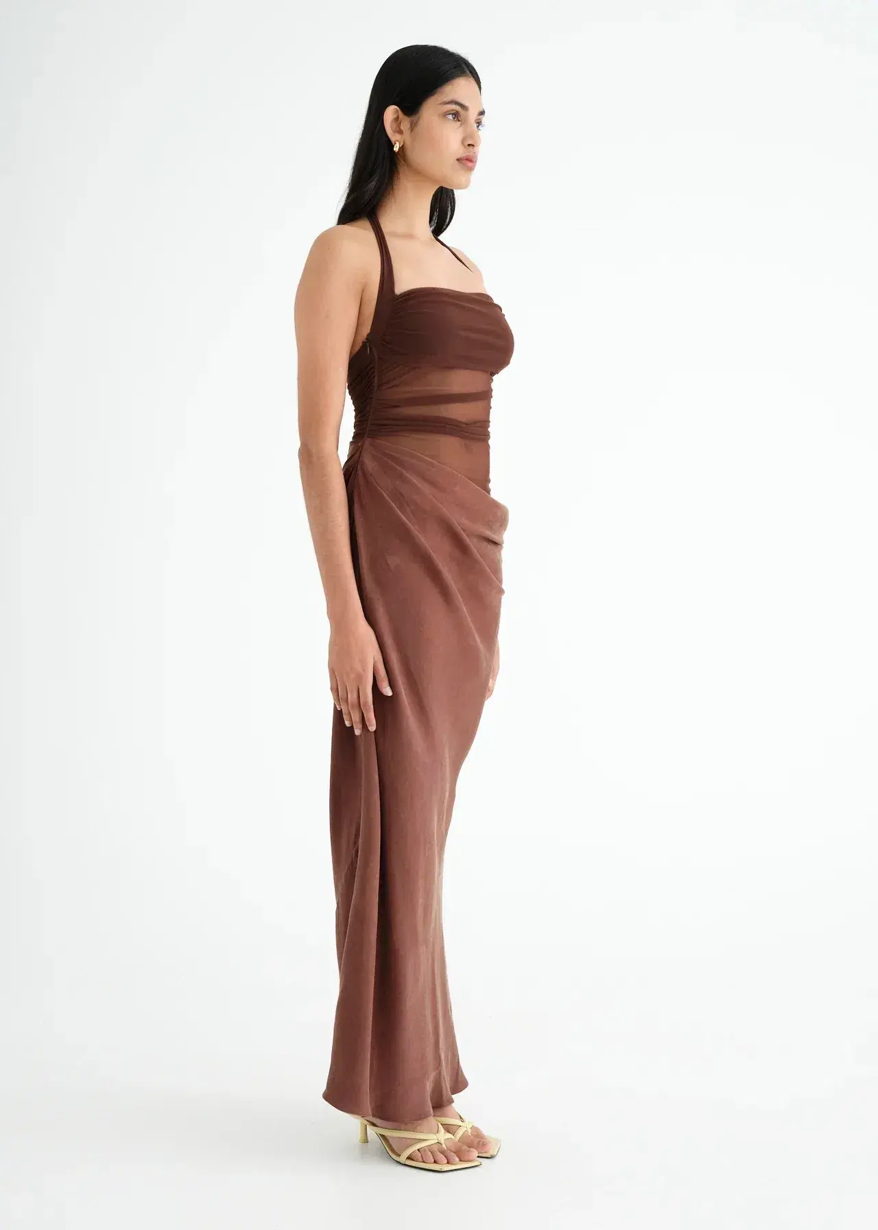 Benni Gina Maxi Dress Chocolate Brown Size 8 - Image 2