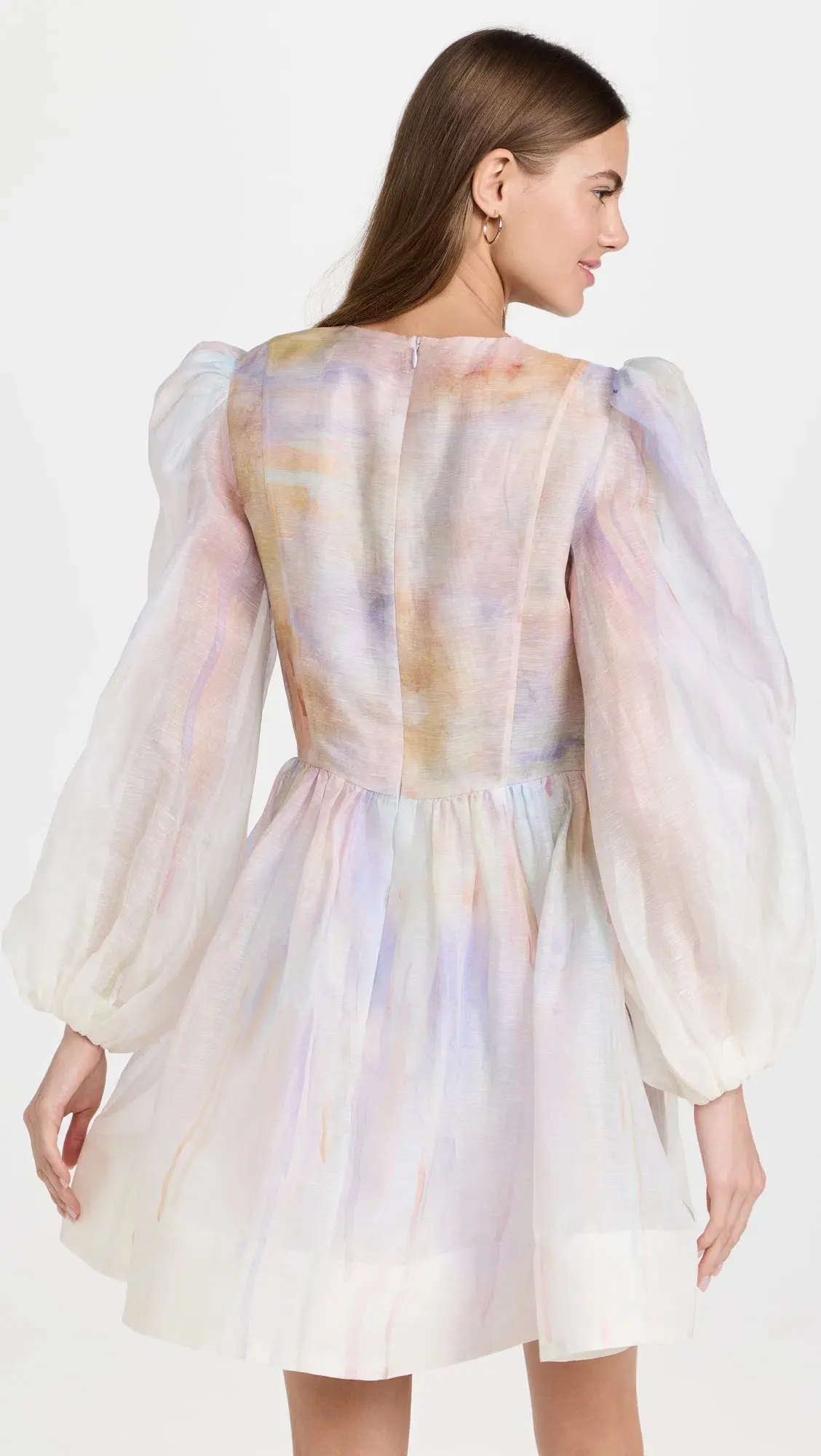 Zimmermann Rhythmic Knot Mini Dress Abstract Rainbow Size 1 / AU 10 - Image 3