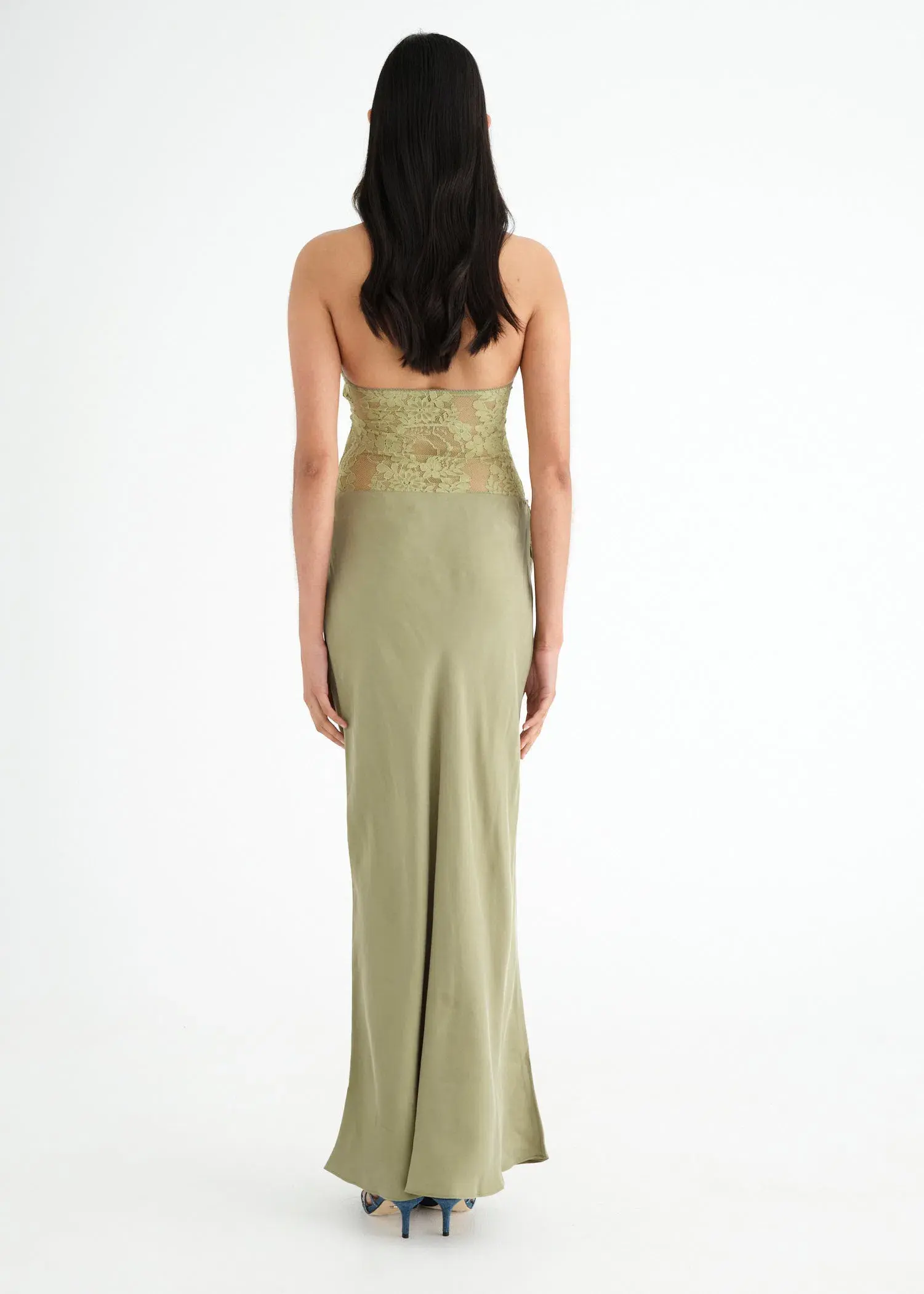 Benni Miko Maxi Dress Pear Green Size 10 - Image 2