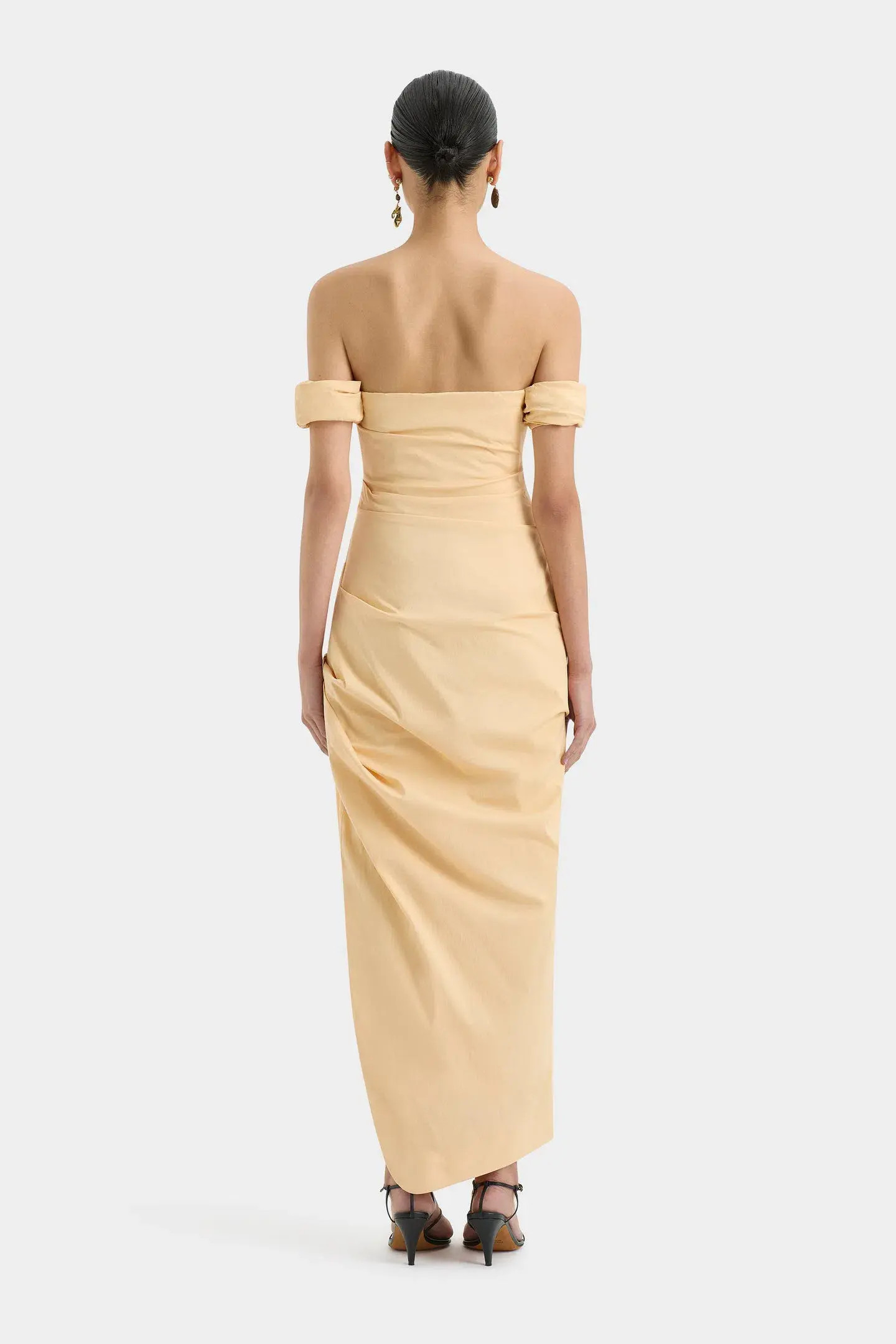 Sir the Label Carmen Draped Gown Light Peach Size 2 / AU 10 - Image 3