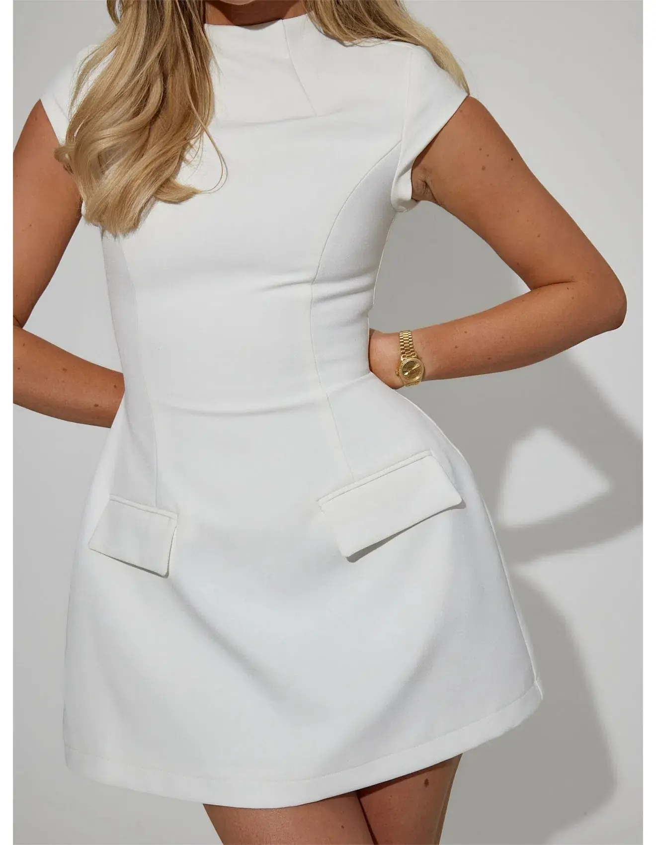 Odd Muse The Ultimate Muse Cap Sleeve Mini Dress White Size M / AU 10 - Image 4