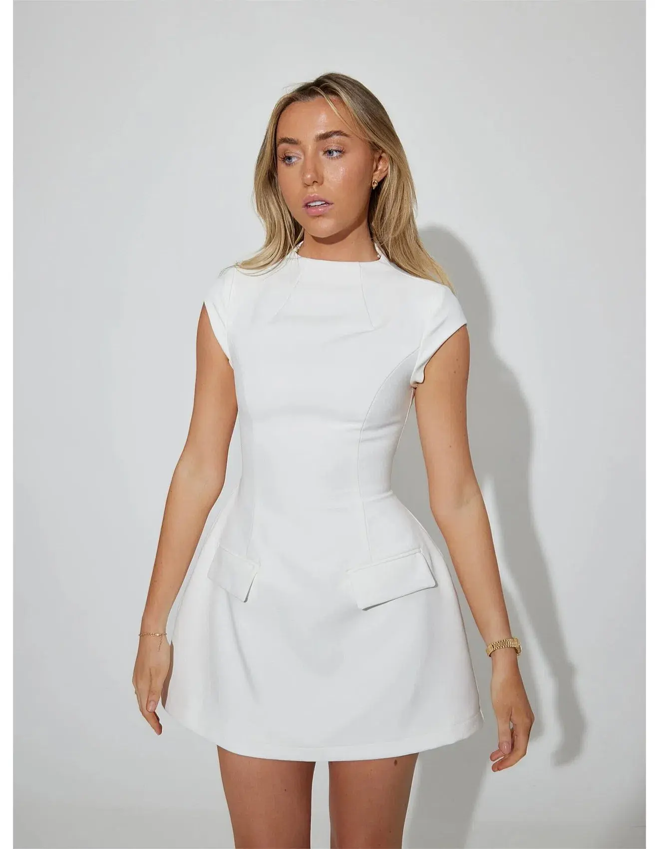 Odd Muse The Ultimate Muse Cap Sleeve Mini Dress White Size M / AU 10 - Image 2