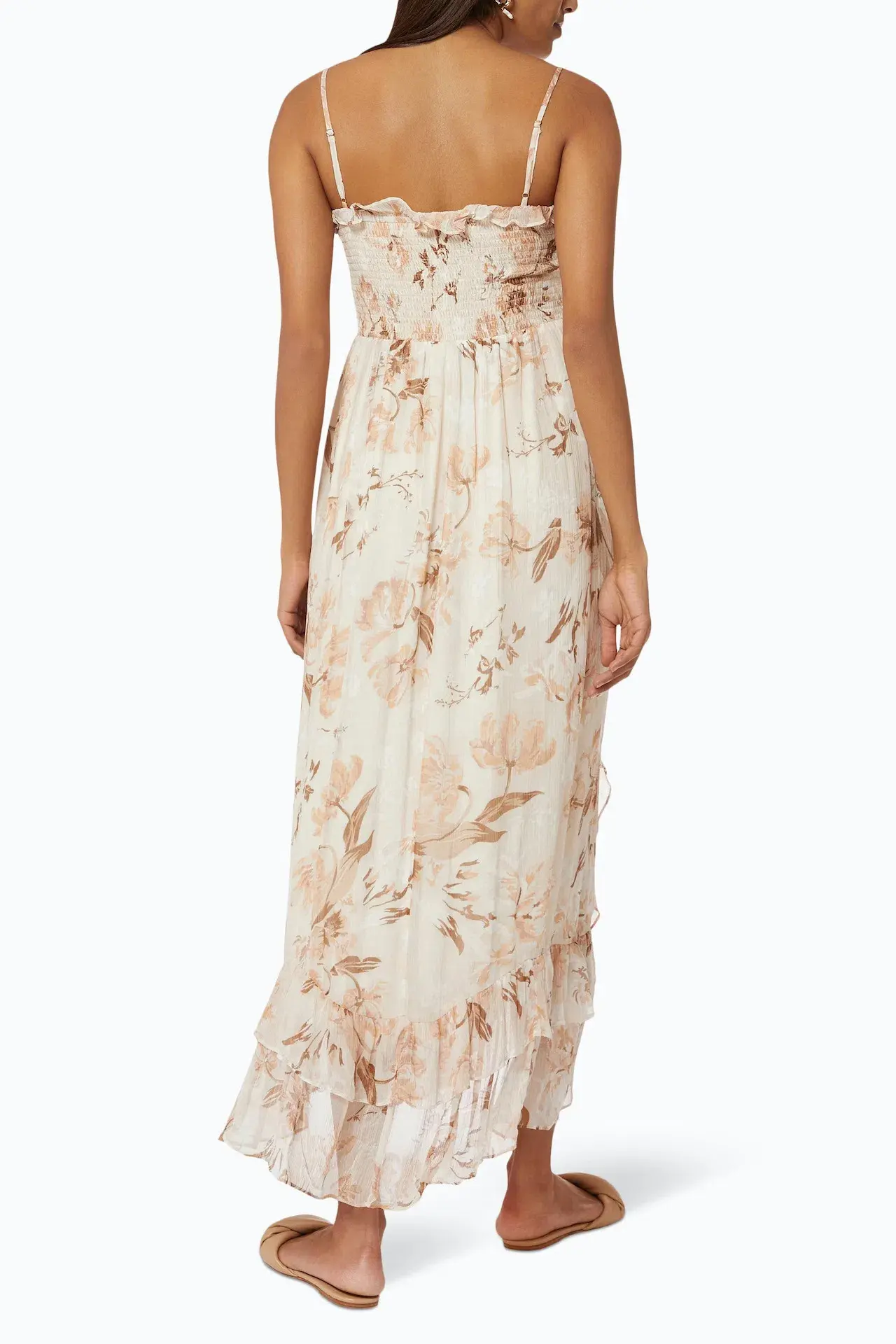 Shona Joy Nina Shirred Midi Dress in Floral Print Size 12 - Image 2
