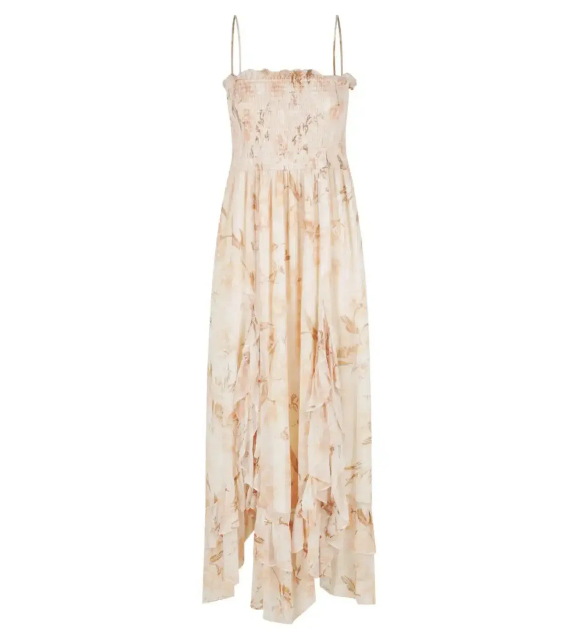 Shona Joy Nina Shirred Midi Dress in Floral Print Size 12 - Image 5