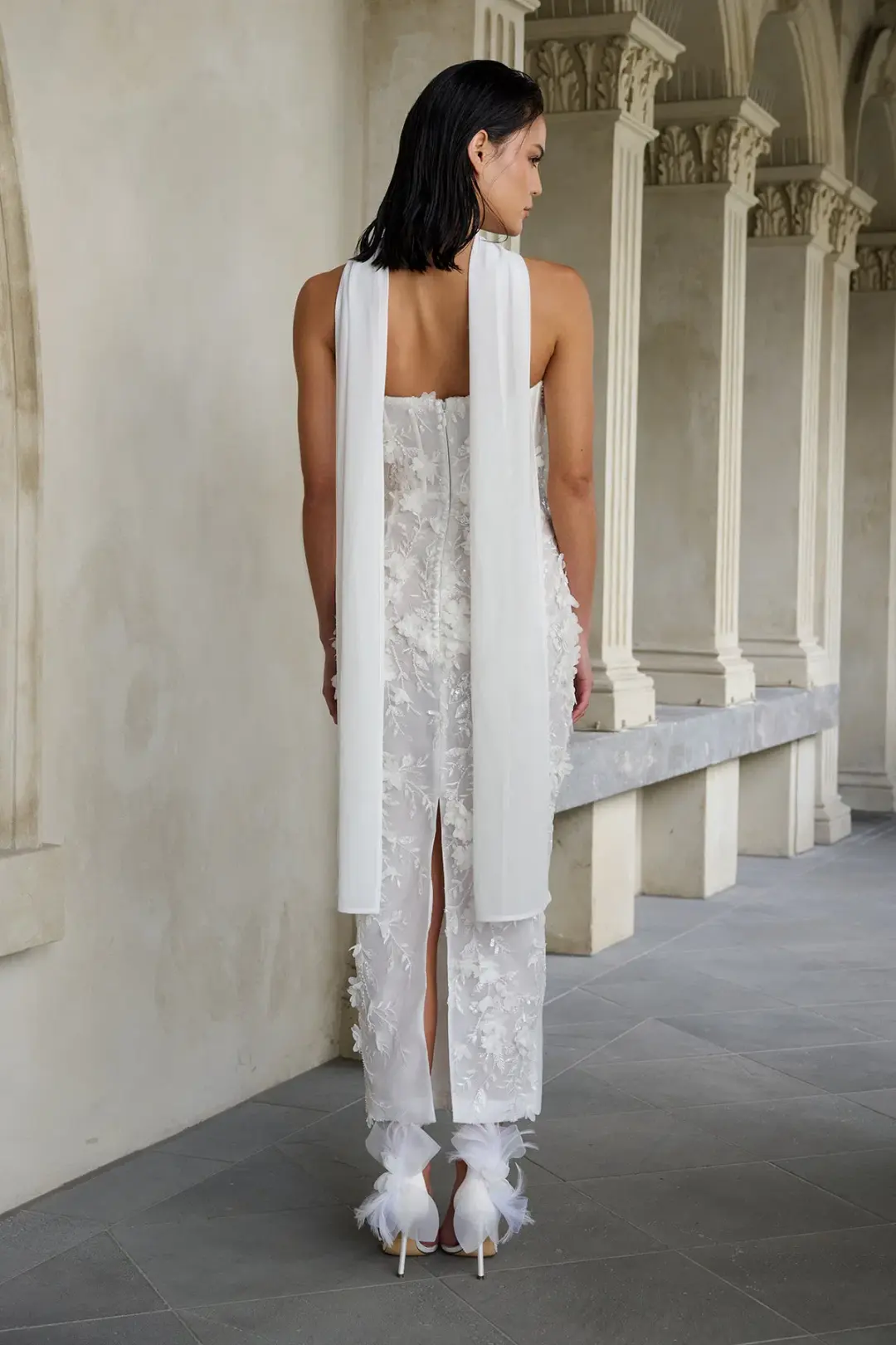 Eliya The Label Paulina Midi Dress White Size M / AU 10 for rent on The Volte - main image