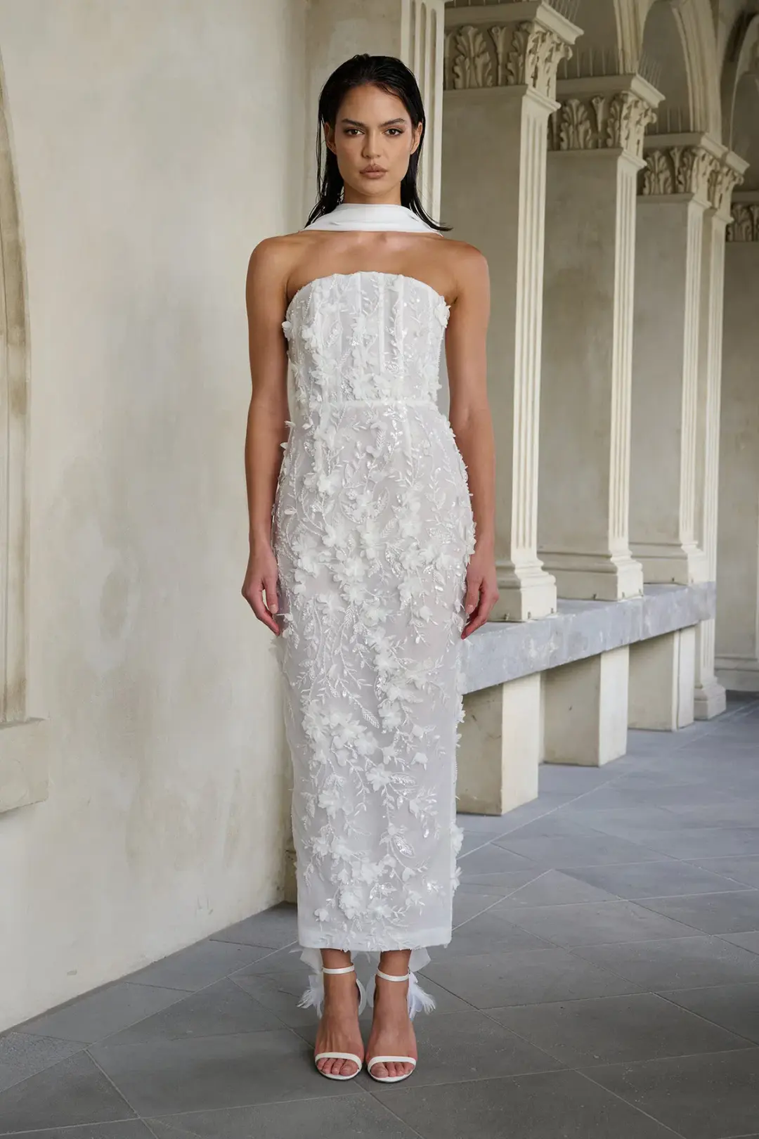 Eliya The Label Paulina Midi Dress White Size M / AU 10 for rent on The Volte - main image