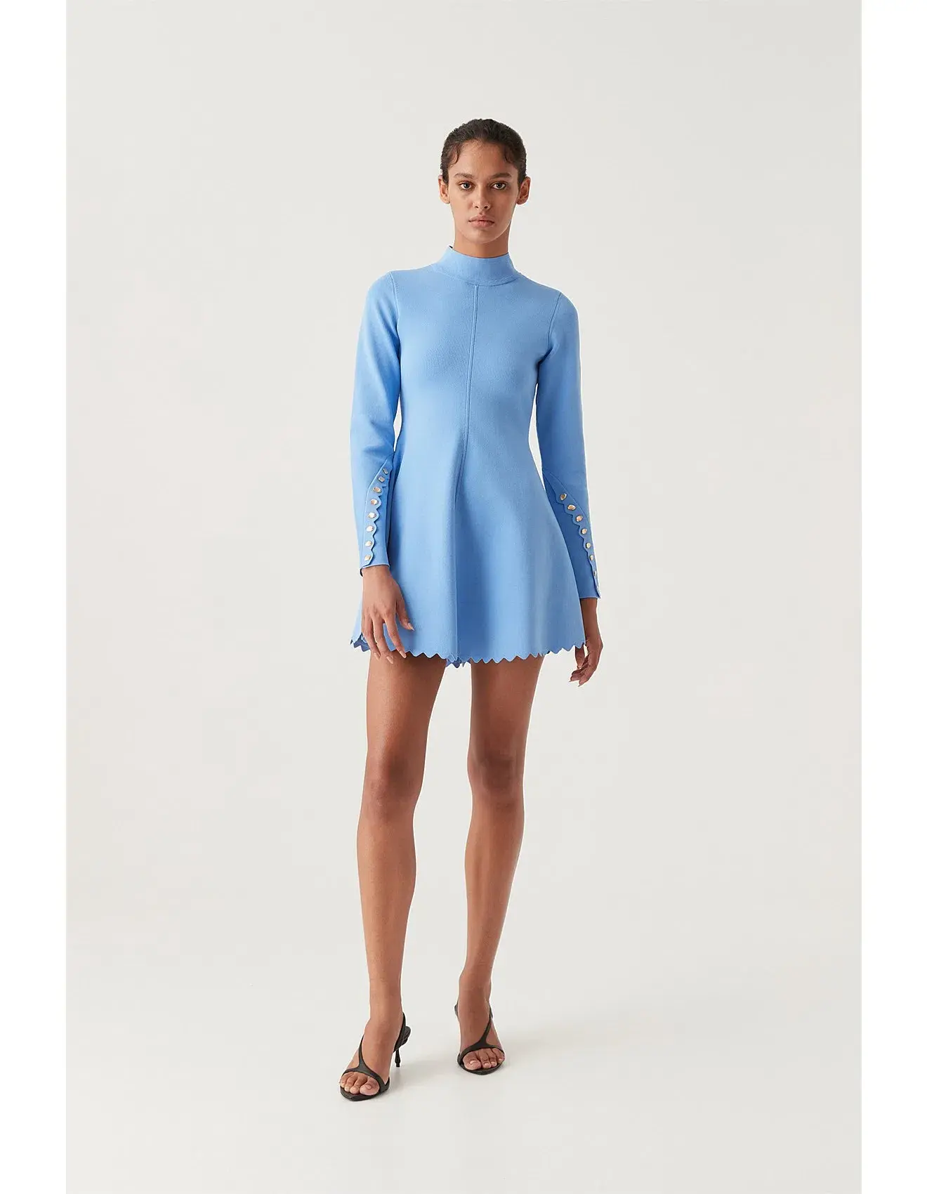 Aje Harmony Knit Mini Dress in Mist Blue Size AU 8 - Image 1