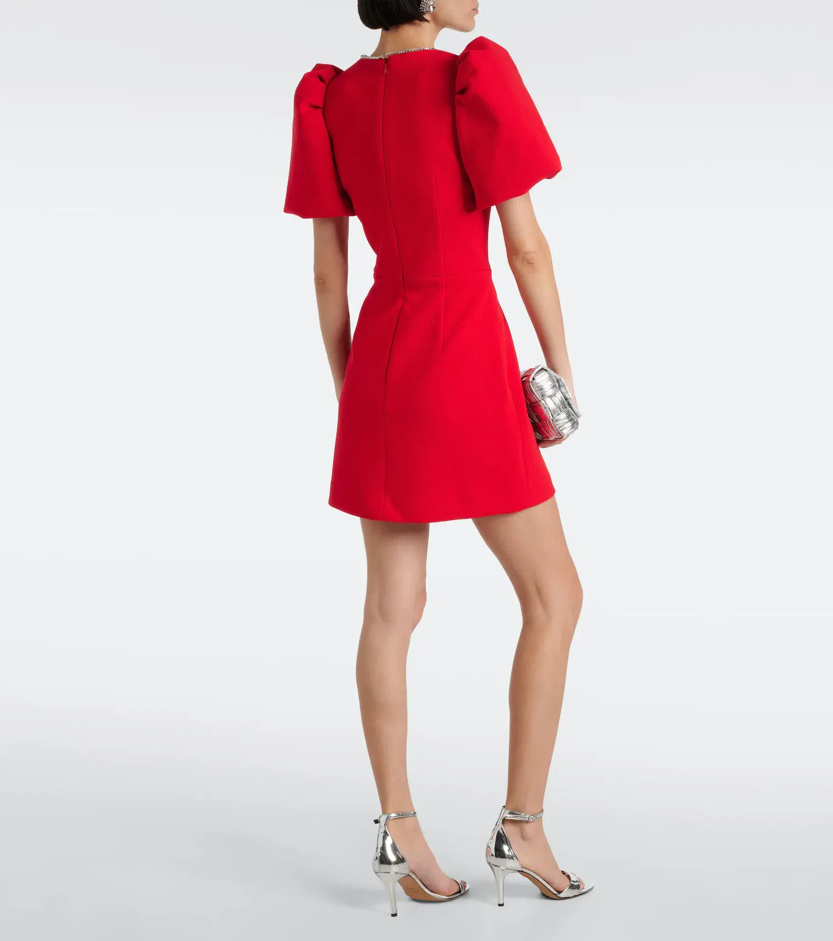 Rebecca Vallance Karina Puff Sleeve Mini Dress Red Size 10 - Image 2