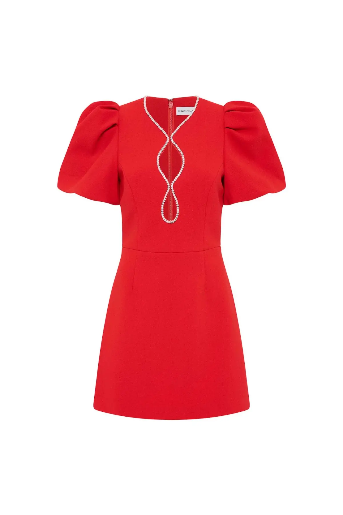 Rebecca Vallance Karina Puff Sleeve Mini Dress Red Size 10 - Image 3